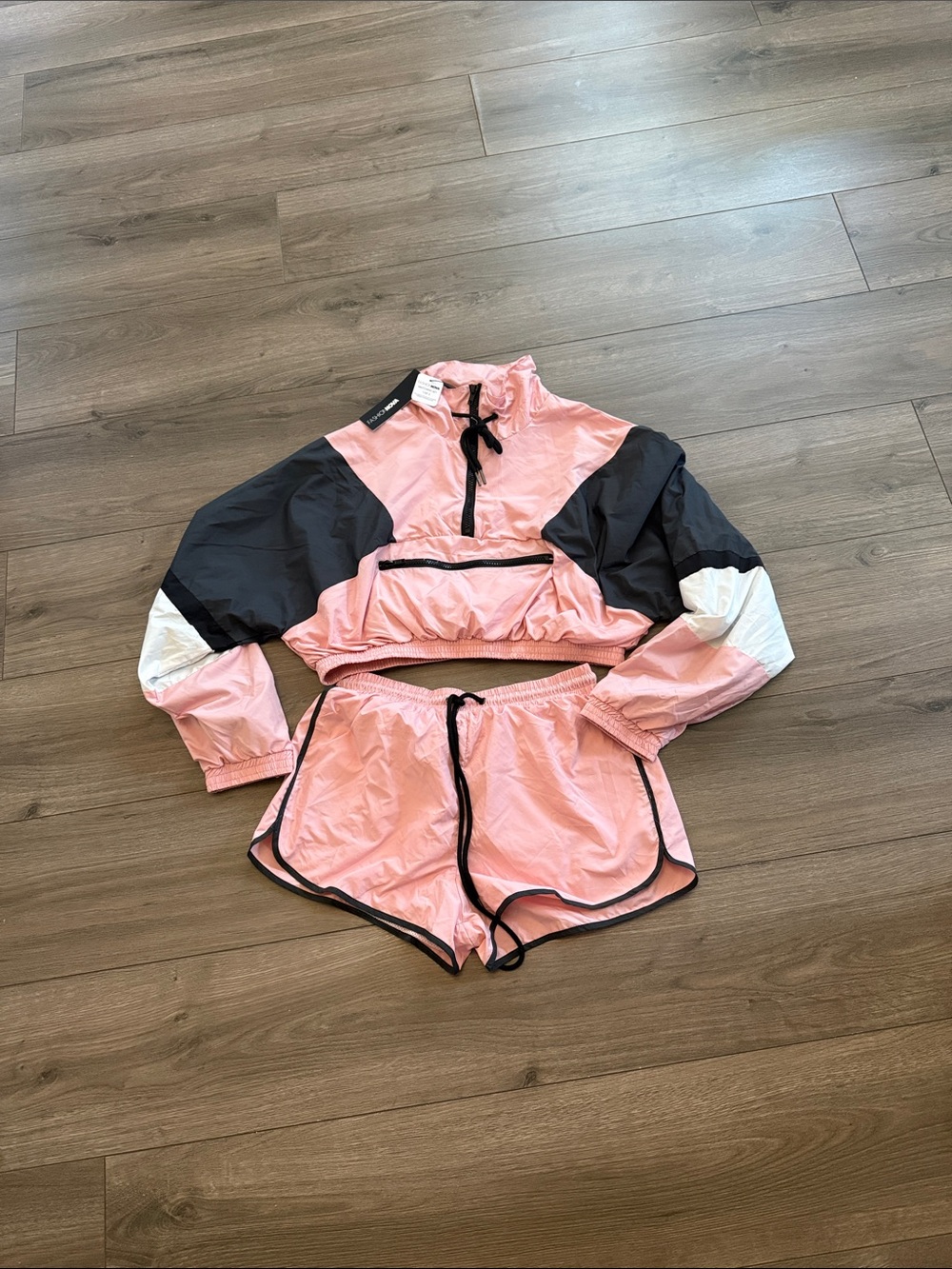 Fashion Nova Pink Two-Piece Mesh Lined Set